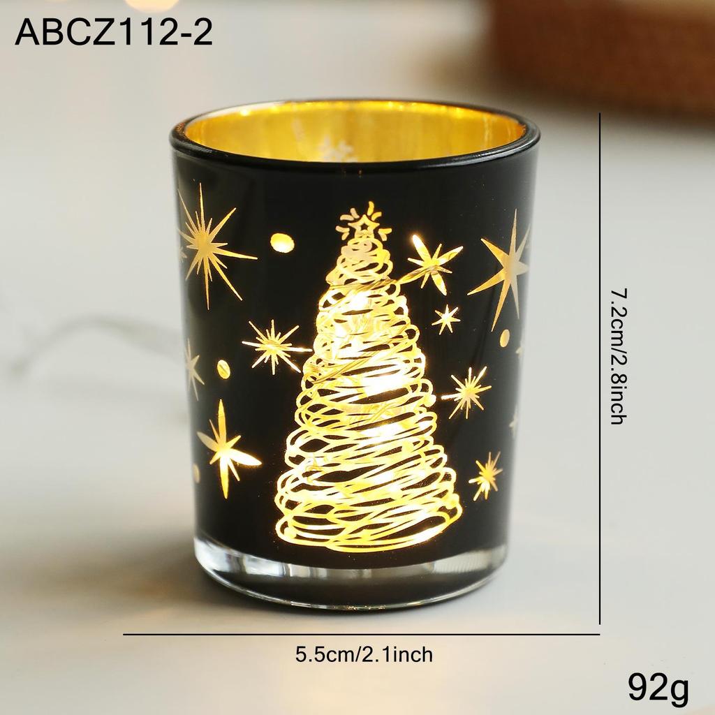 Nordic Glass Candle Holder – Christmas Aromatherapy Wax Cup, Creative Romantic Home Decor Ornament