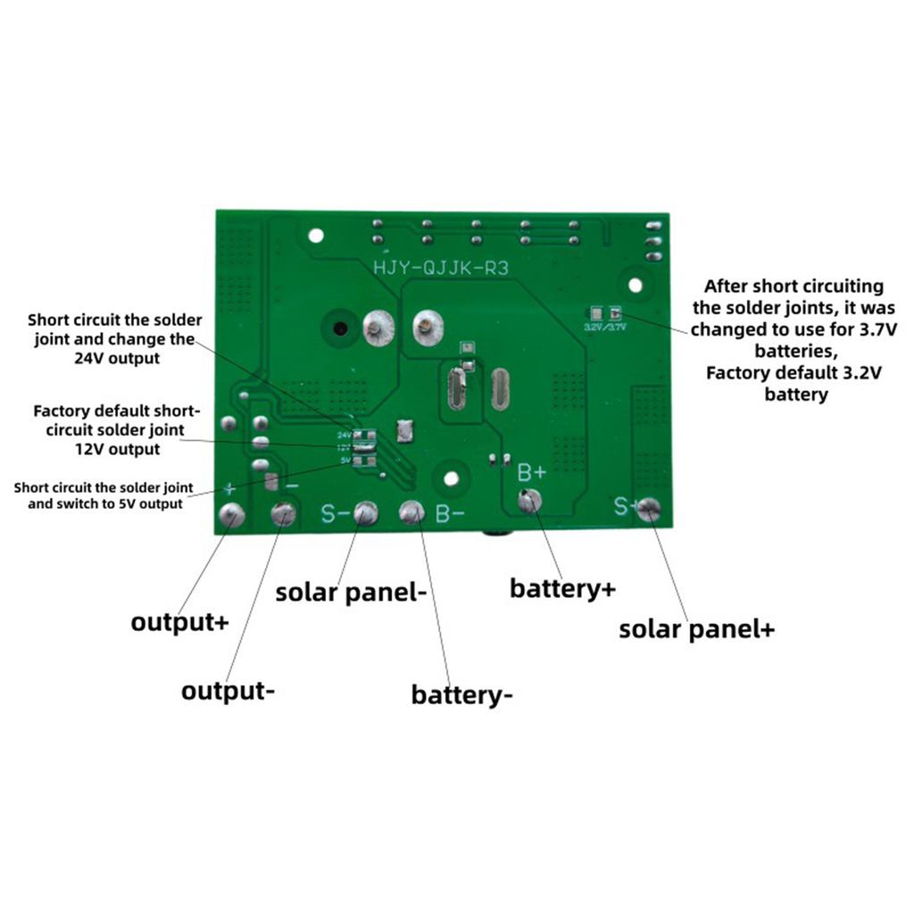 3.2V Step Up To 5V 12V 24V 5A Step-Up Power Supply Module with Overcharge Protection Solar Camera Battery Charger Board