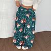 Women's Casual And Fashionable Elastic Waist Loose Wide Leg Pants