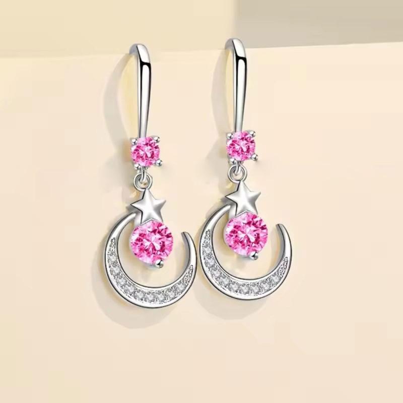 Drop Earrings Moon and Star Charm Earrings Girl Accessories Fashion Females Ear Jewelry Suitable for Party Daily Wear