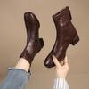 Elastic Socks Boots Women Ankle Boots Women Pumps Heel Thicks  Heel Square Toe Short Boots Retro New Women Shoe Botas Mujer