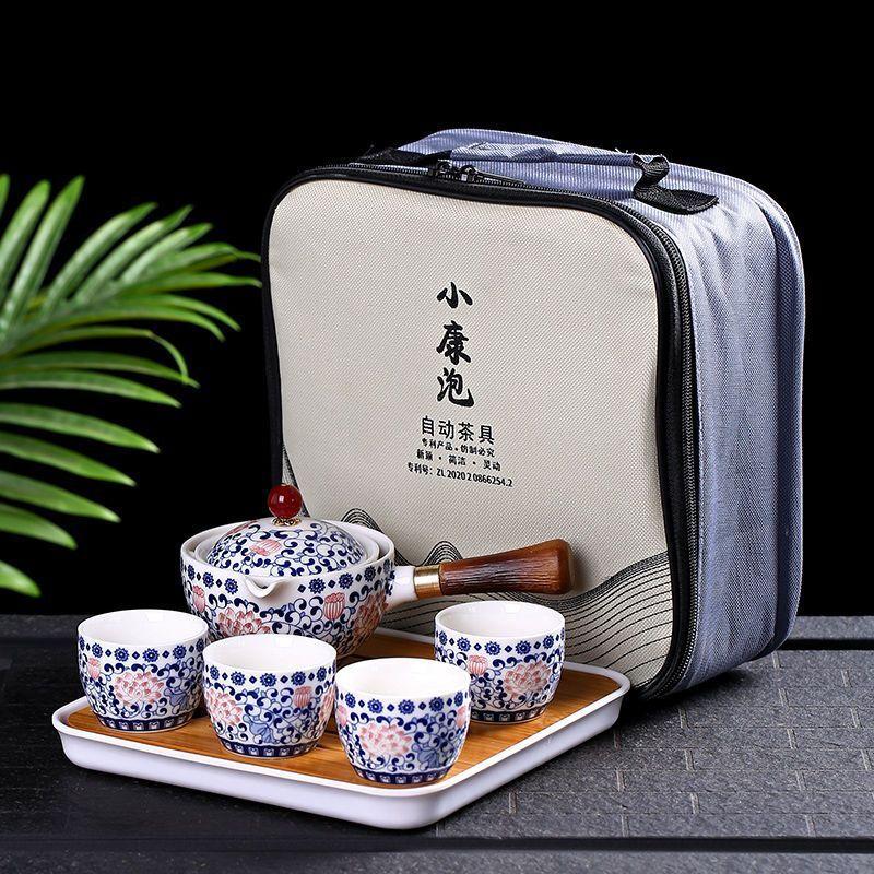 Portable Travel Tea Set Xiaokang Bubble Lazy Automatic Tea Making Artifact Ceramic Business Gift