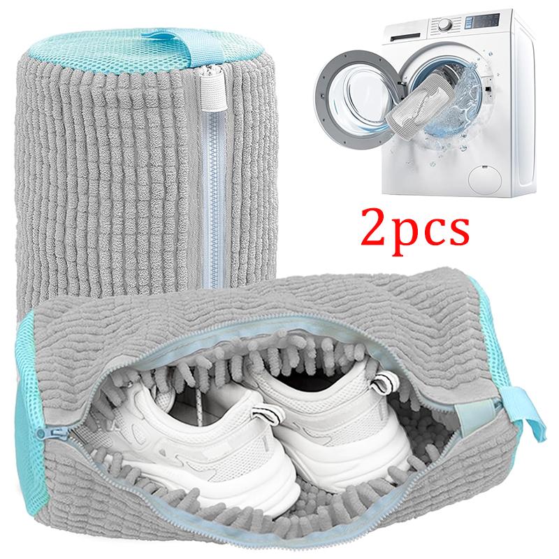 Wash Shoe Cleaning Bag Padded Net Laundry Shoes Protector Fluffy Fibers Polyester Washing Shoes Machine Laundry Bag Drying Bags