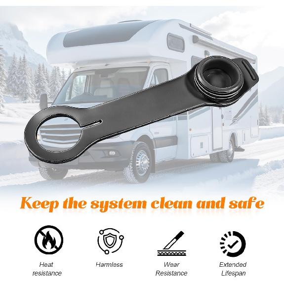 RV Water Inlet Pulg Cap, 2PCS Waterproof Motorhome City Water Fill Rubber Inlet Cover with Strap, Caravan Replacement Accessories, Universal for