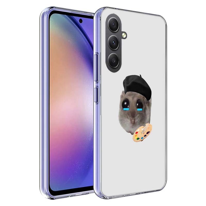 Funny Sad Hamster Meme Phone Case for Samsung A17 A37 A57 A07 A16 A26 A36 A56 A06 A02S A12 A22 A32 A52S A04S A14 A24 A34 A54 A03