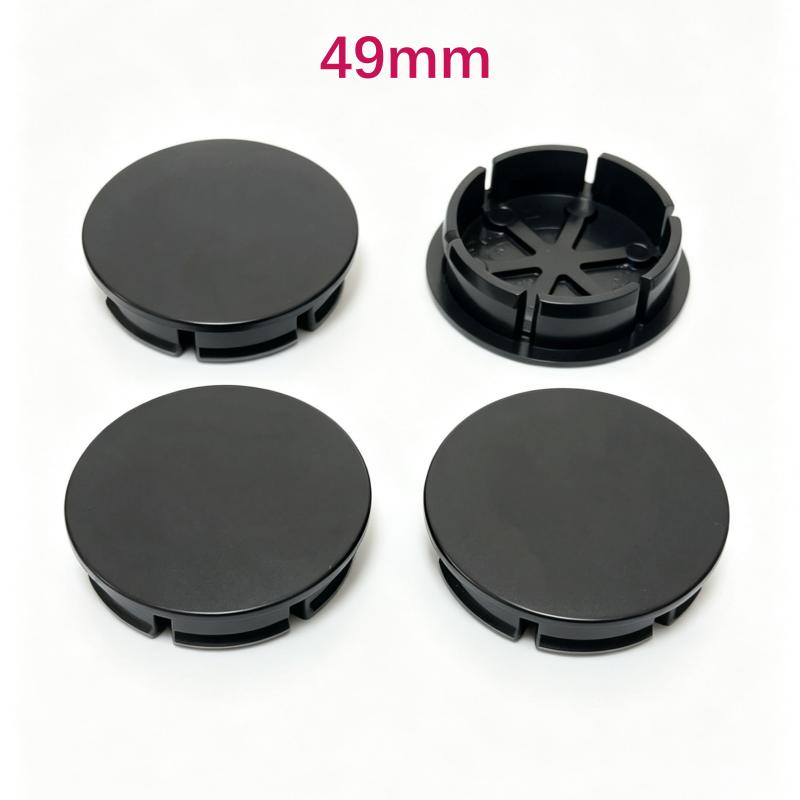 4 pezzi 68mm 65mm 60nmm 56mm 50mm 49mm 48mm Nero Cromo Argento Base Vuota Coprimozzo per Modifica Auto Universale Senza Logo Coprimozzo