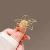 Women Brooch Smooth Edges Hollow Flower Design Lapel Pin Non-Slip Buckle Scarf Badge Clothing Bags Accessories