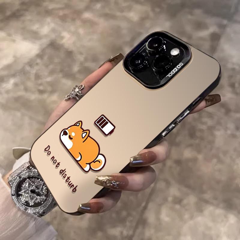 Rechargeable corgi pattern mobile phone case suitable for iPhone 17 16 15 14 13 12 11 Pro/ Max /Plus anti-fall and shockproof