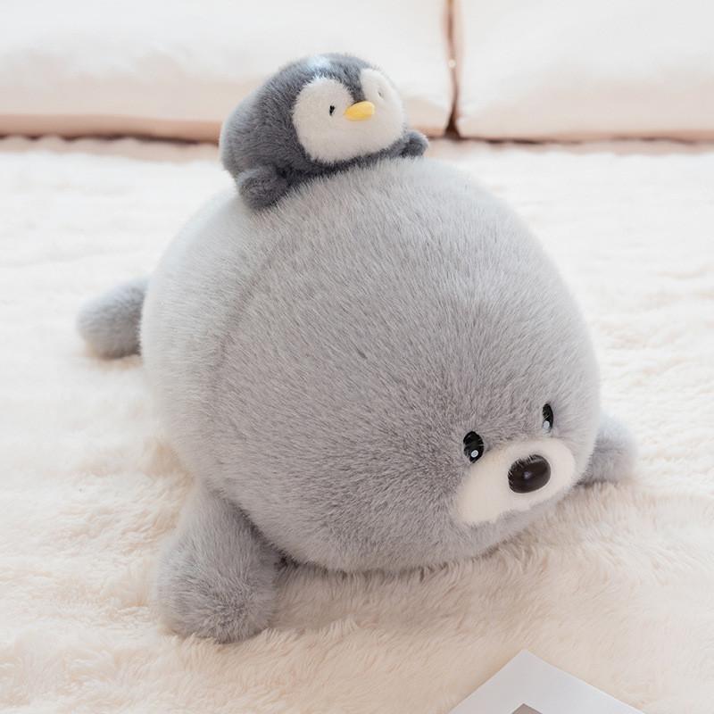 Sea Cuter Lion Animal Dolls With Penguin Design On Top Of The Head For Kids Gift