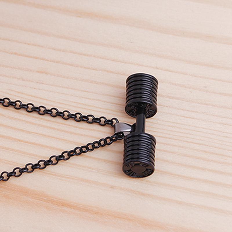 Dumbbell Necklace Fashion Barbell Couple Pendant Necklace