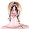 Adult Double O-Rings Stainless Steel Open Mouth Ring Gag Head Hood Harness Strap  Restraint Bondage Sex Toys for Woman Man