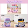 Cartoon Portable Silicone Straw Cup With Sealing Leakproof Design For Office And Travel