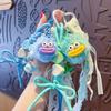 Miu Big Mouth Hairball Hand Rope Keychain Bag Decorative Pendant Creative Funny DIY Key Chain Pendant