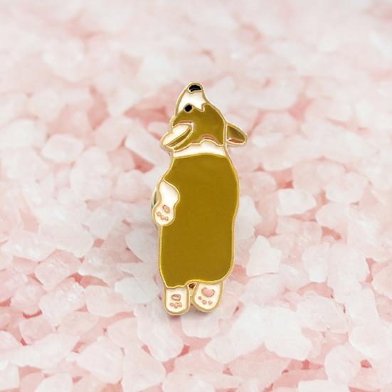 Cute Corgi Dog Enamel Brooch Pin Unisex Denim Jacket Collar Sweater Scarf Badge