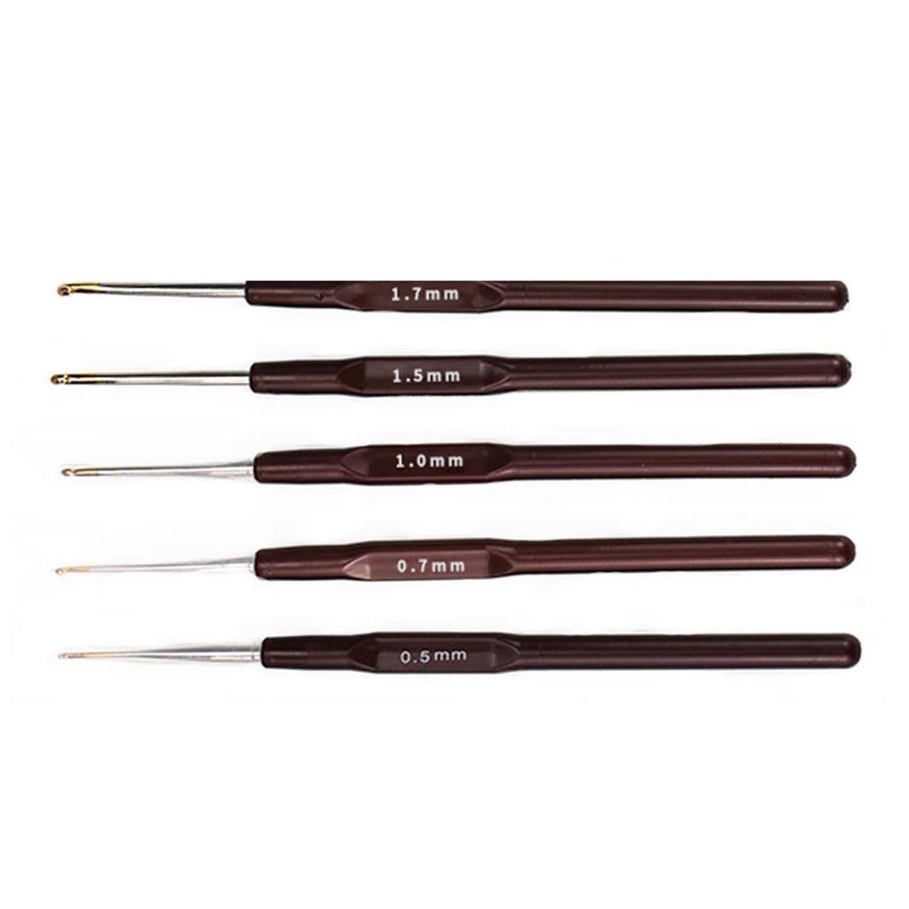 Aluminum Alloy Crochet Hooks Set, Ergonomic grip Handles Yarn Knitting Kit with Case for Arthritic