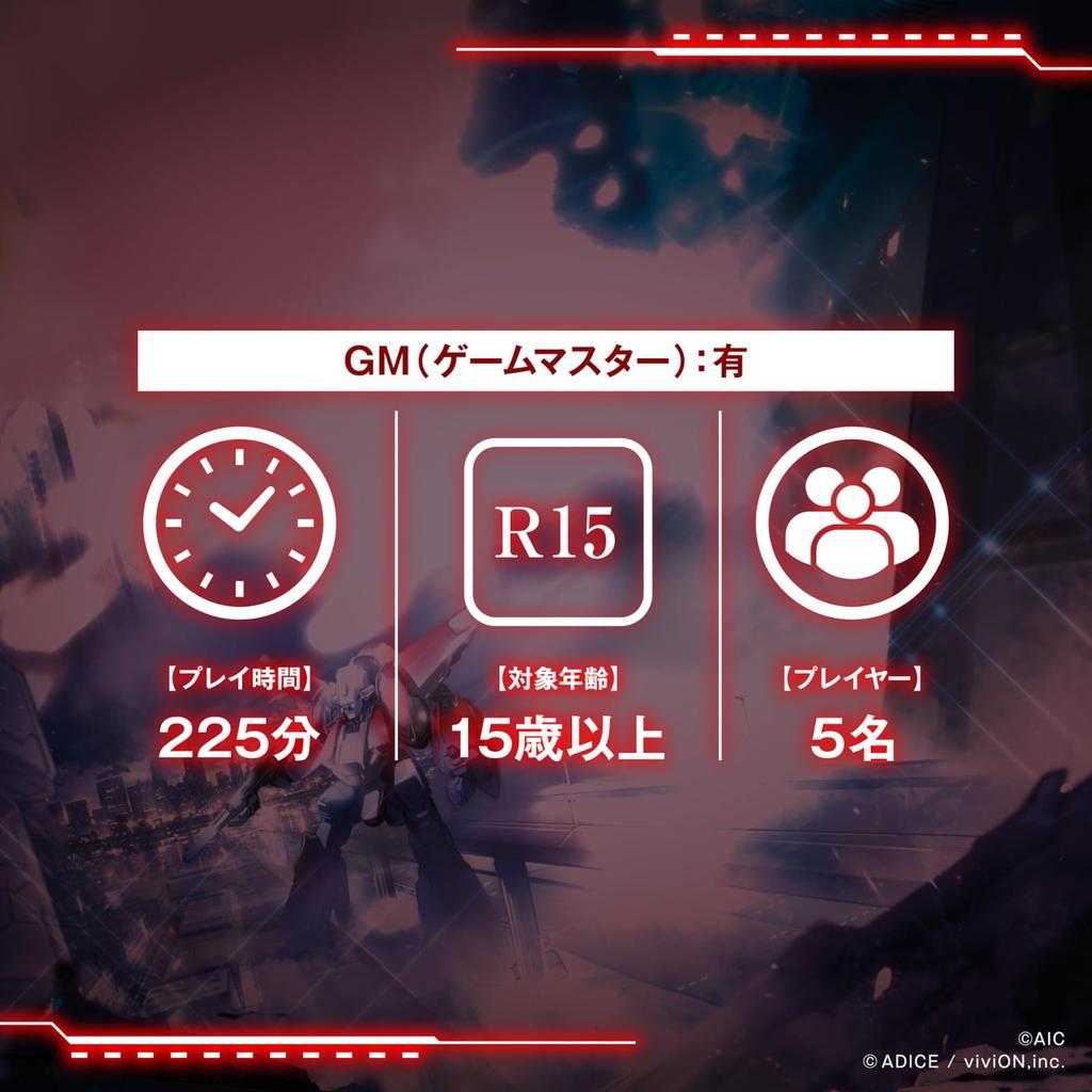 ADICE Megazone 23 Bahamut's Afterimage (5 Players + GM, 225 Minutes, Ages 15 and Up) Murder Mystery