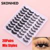 Woman's Fashion Eye Makeup Tools Handmade False Eyelashes Thick Long Wispies Fluffies 3D Faux Mink