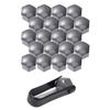17 Mm Nut Cap, 20 Pieces 17mm Bolt Nut Cover, Hexagonal Protection Caps for Wheel Nuts(Grey)