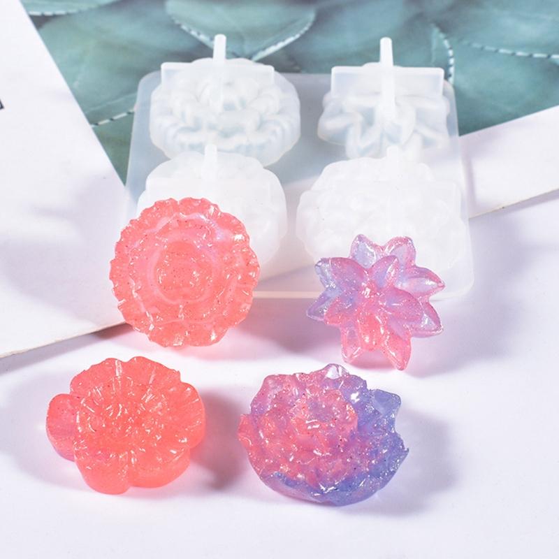Various Flowers Shape Patch Ornaments Silicone Mold Epoxy Resin Casting Jewelry Tool Making Diy Craft Home Decorations