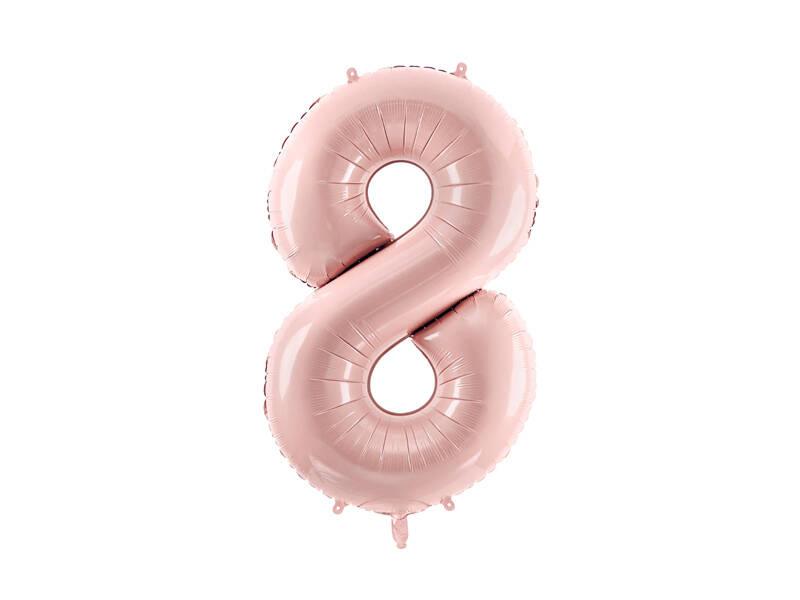 Foil Balloon Number ''8'', 72cm, Light Pink