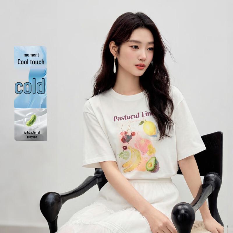 Qiushui Yiren Cooling Anti-Bacterial Loose-Fit T-Shirt S