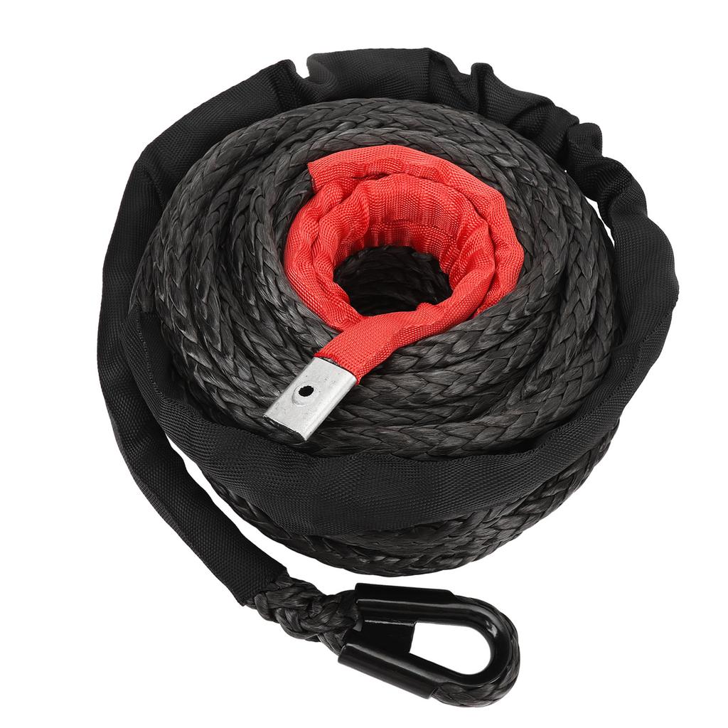 Synthetic Winch Rope with Protective Sleeve 9.5mm X 23m 7.5T High Strength Winch Rope Cable for 4WD