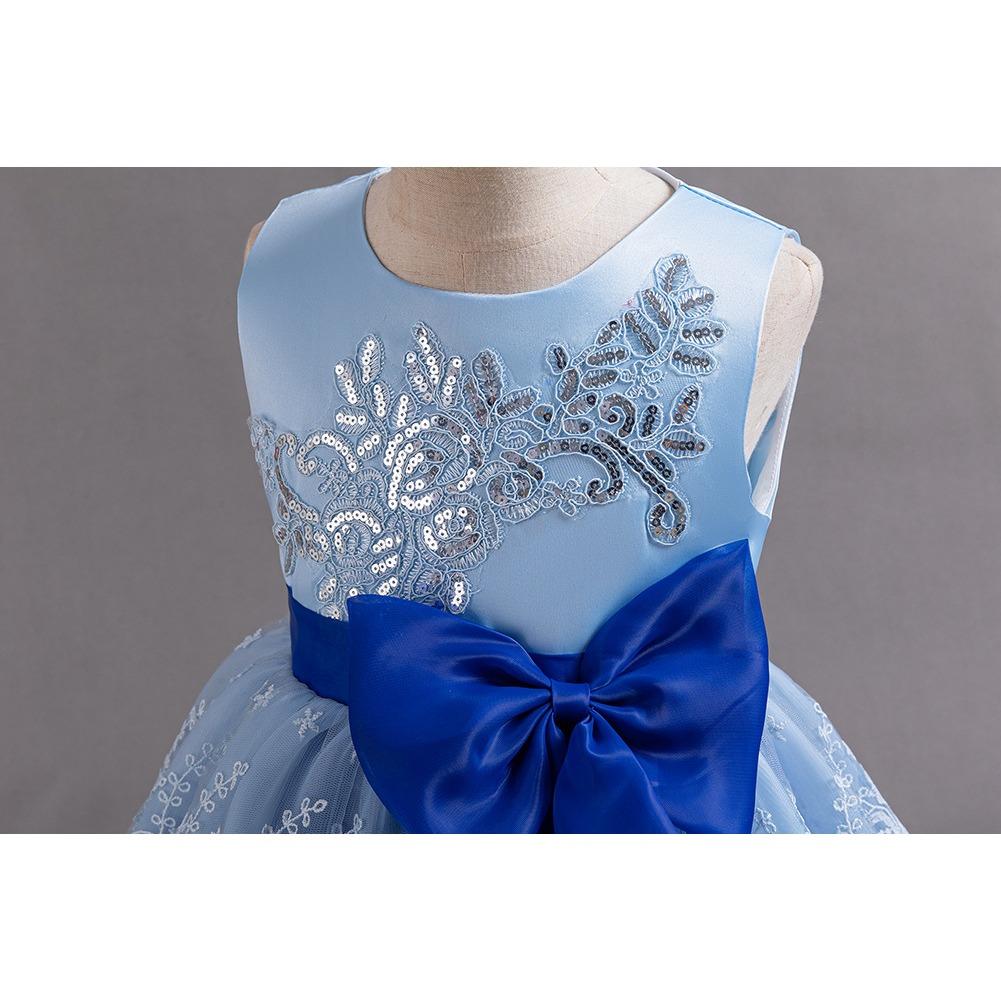 Girls' Dresses Skirts Bowknot Flower Girl Wedding Evening Dresses Birthday Party Puffy Dresses Programme Performance Dresses  Girl's Favourite Dress