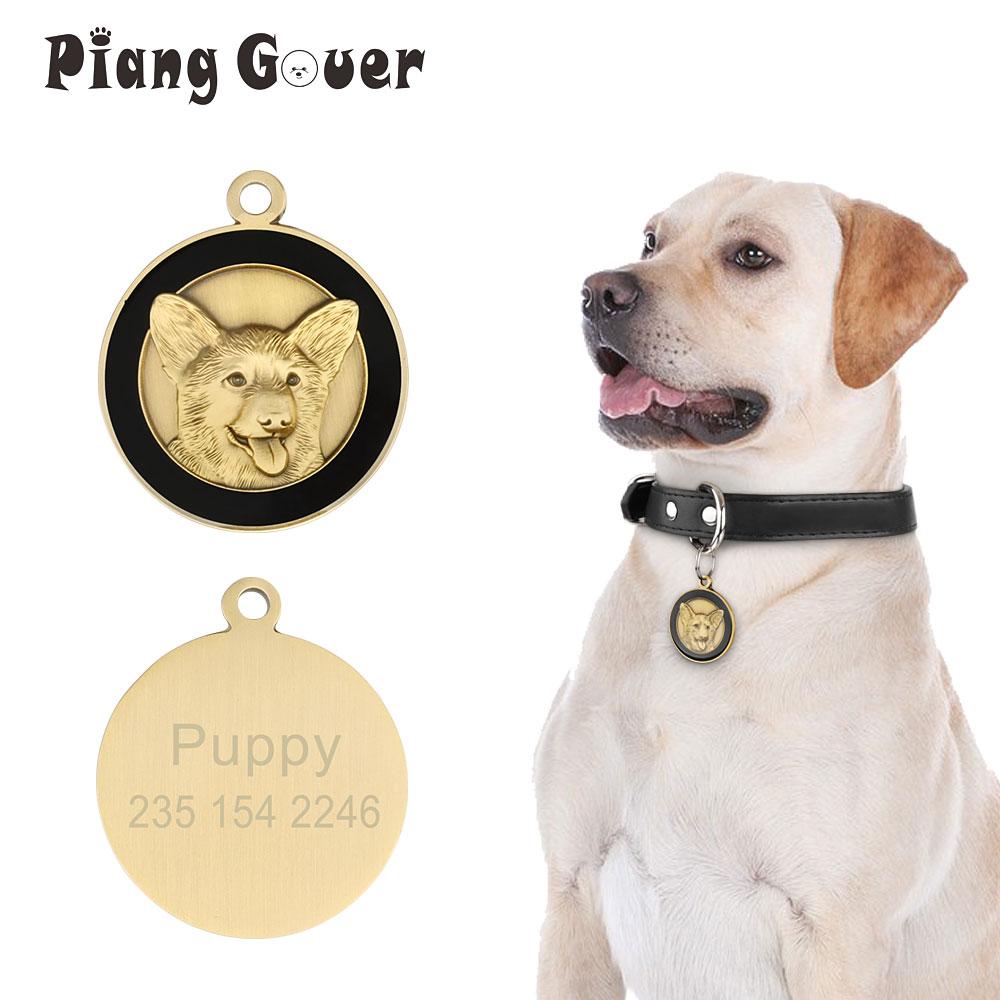 Benutzerdefinierte Hundemarke Personalisierte Hundemarke Golden Retriever Schild Retro Haustierhalsband Zubehör Name DIY Für Welpen Halsketten Anhänger