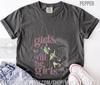Girls Will Be Girls Middle Finger T-Shirt, Witchy Feminist Graphic Tee, Vintage Gothic Shirt, Y2K Alternative Women's Top, Cute Retro Gift