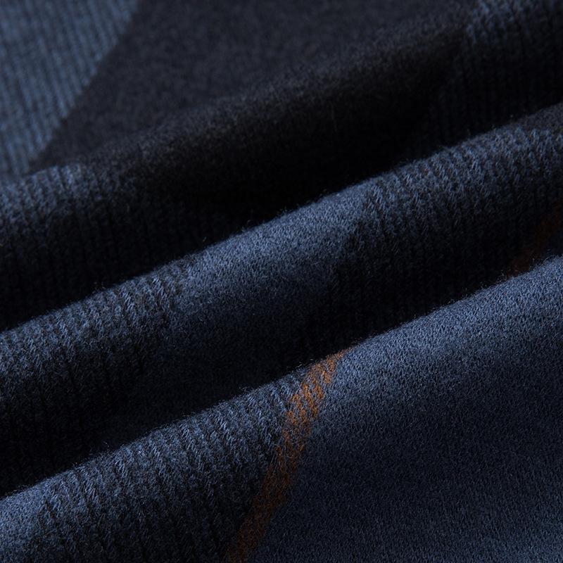 Осенняя мужская шерстяная клетчатая рубашка с длинными рукавами для людей среднего — фото 5