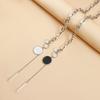 Choker Punk Geométrico Brincos Pendentes com Gancho de Fecho Alavanca Choker em Y com Pingente de Disco Corrente Grossa para Uso Diário Festas de Rua