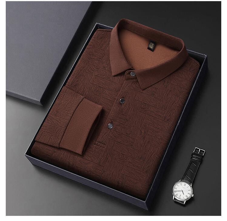 Long Sleeve Men's Autumn Minimalist Lapel Collar Versatile Polo Shirt