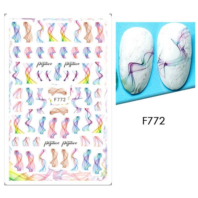 1pc 3D Nail Stickers Spring Summer Natural Flower Leaves Simulation Dried Flower Dragonfly Nail Applique Water Slides Decoration