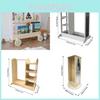 Kid Wooden Furniture With Wardrobe Bookcase And Rotating Mirror For Organization And Play