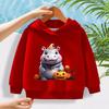 New Fashionable Hippopotamus Pattern Children's Cute Cartoon Casual Daily Hoodie 100-160cm Men's and Women's Styles