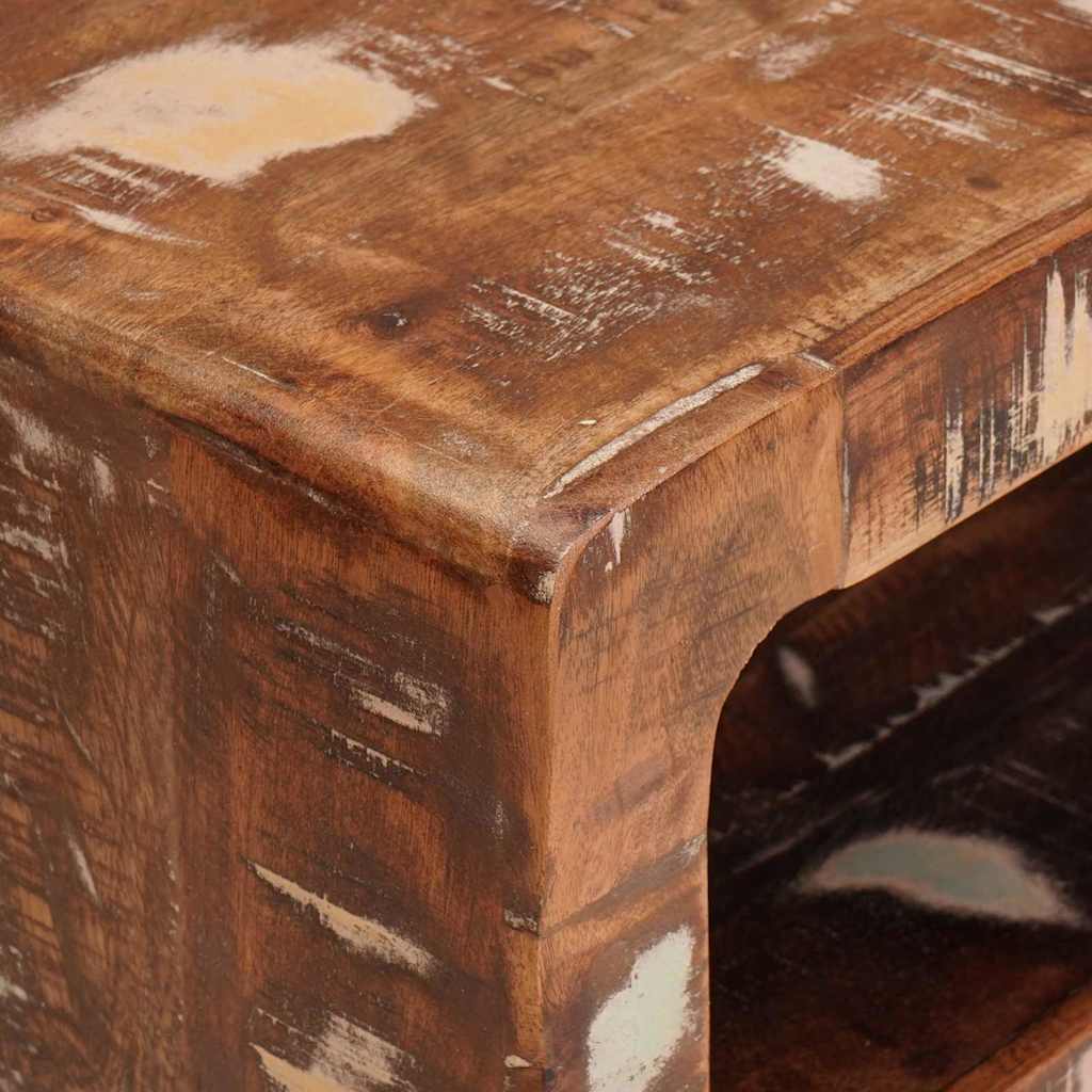 Side Table Brown 40 X 32 X 46 Cm Solid Reclaimed Wood