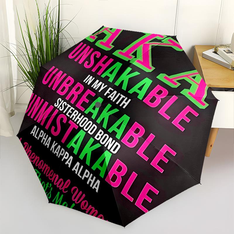 Printed AKA logo-Printed Folding Umbrella,Outdoor,Leisure,And Travel Umbrella,Durable Umbrella Fabric,Birthday And Holiday Gift