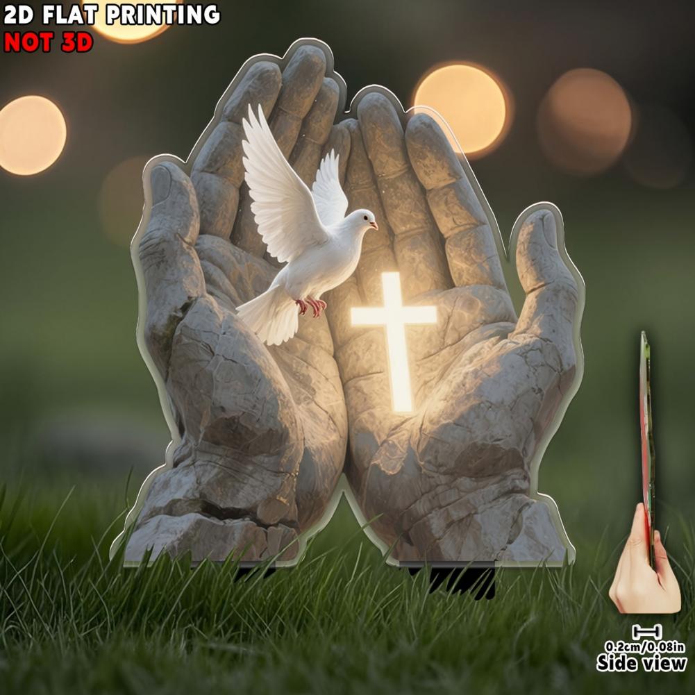 Garden Stake Acrylic Pigeon Garden Stake Waterproof Decorative Acrylic Garden Stake Set with Flying White for Outdoor