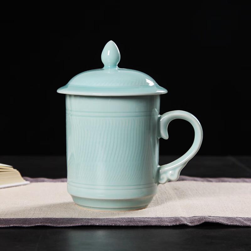 Chaxun Ceramic Office Teacup with Lid and Handle