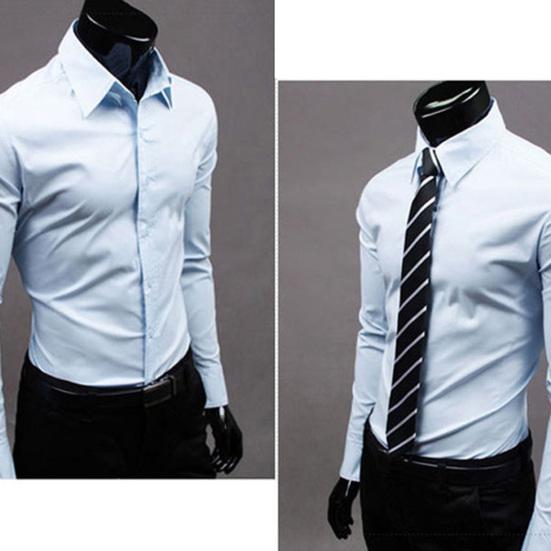 Herrenhemd mit Knopfverschluss, knitterfrei, geruchlos, langärmliges Hemd mit Knopfleiste für den Alltag