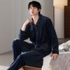Pajamas Men'S Winter Coral Fleece Thickened Fleece Men'S Autumn And Winter Island Fleece Large Size Spring And Autumn Loungewear Set