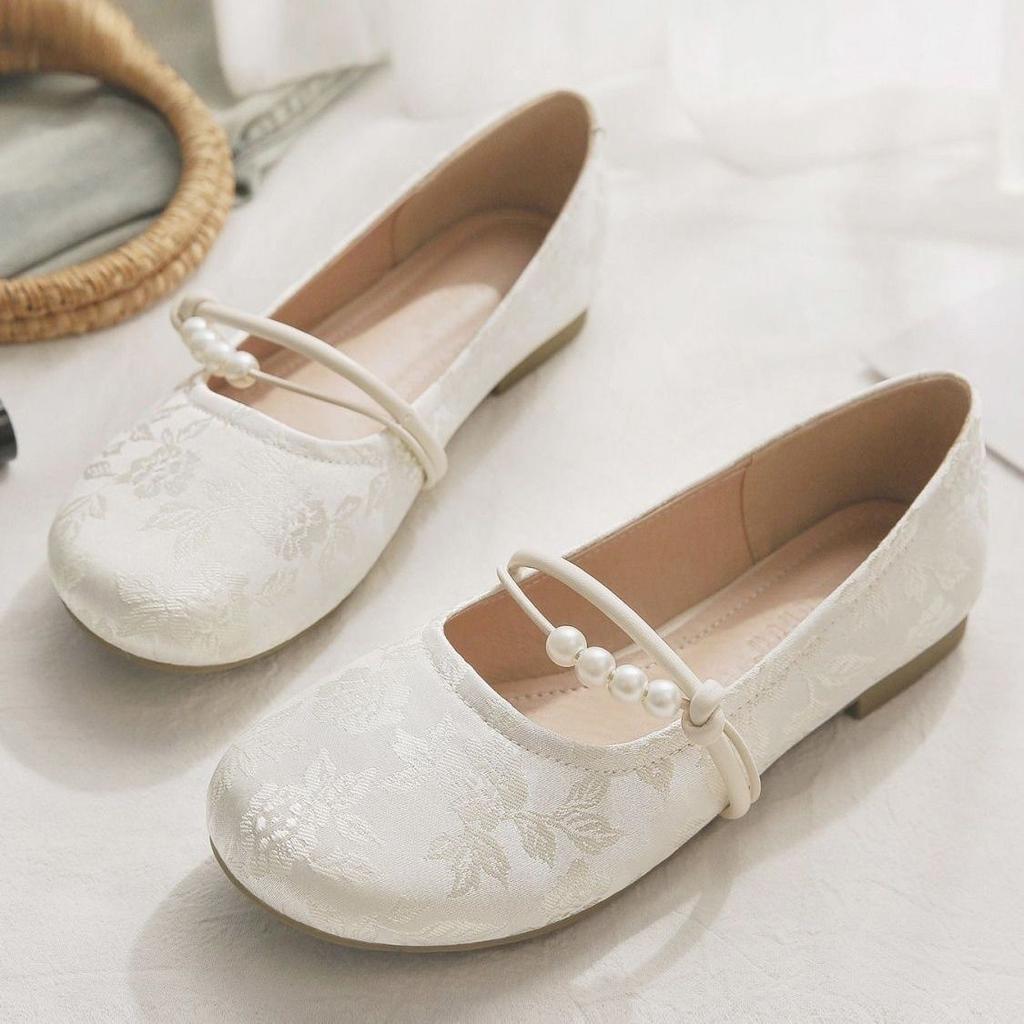 Fashion Spring Summer Style Gentle Beautiful Shallow Mouth Single Shoe for Women Simple Comfortable Versatile Flat Sole Single Shoe