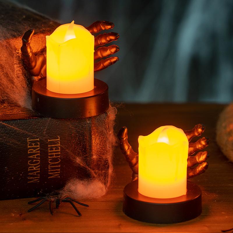 Décorations d'Halloween Bougie LED Lumière Lampe Araignée en Plastique Pour Maison Maison Hantée Bar Décoration de Fête d'Halloween Accessoires d'Horreur