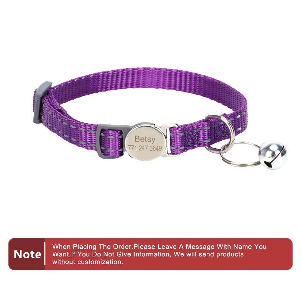 Personalized Name Cat Collar Kitten Puppy Anti-lost DIY Tag Custom Pet Collar Engraved Phone For Small Dog Puppy