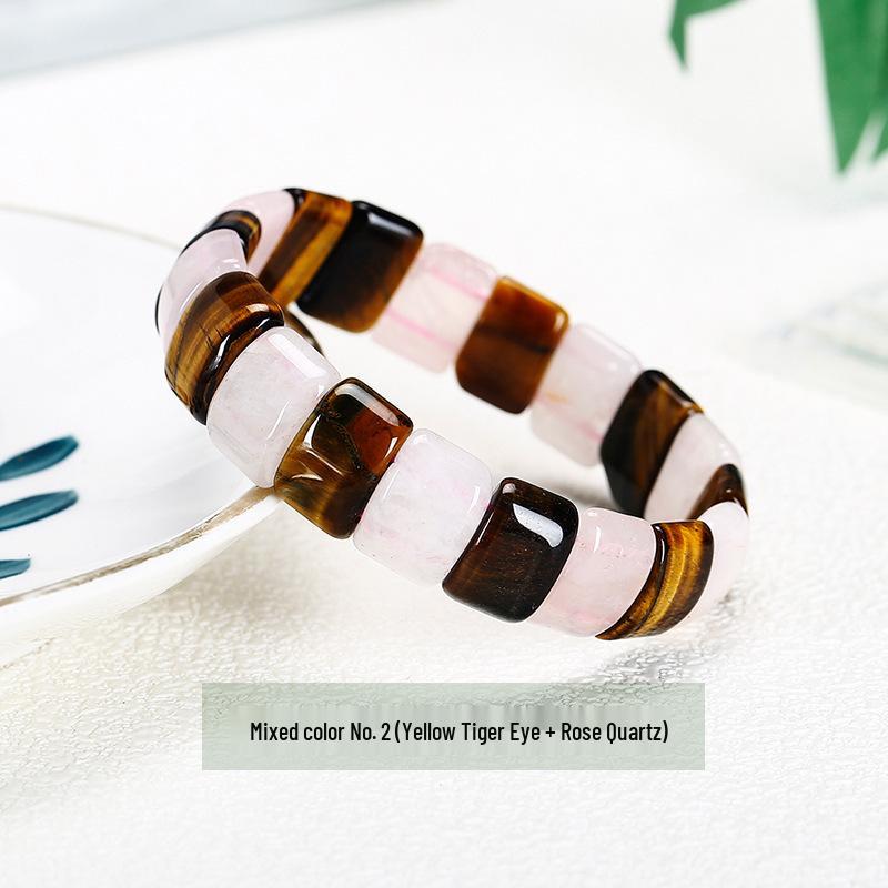 

Женский браслет из аметиста и розового кварца Jingde - Простой дизайн в один ряд Approximately 10-14mm