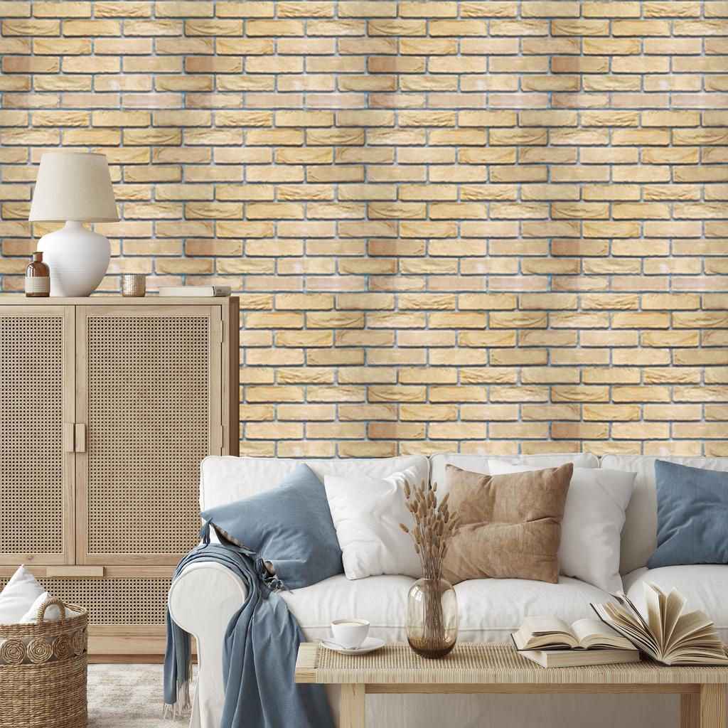 Bright, Fashionable Brick Wallpaper for the Living Room and Bedroom 50x1000