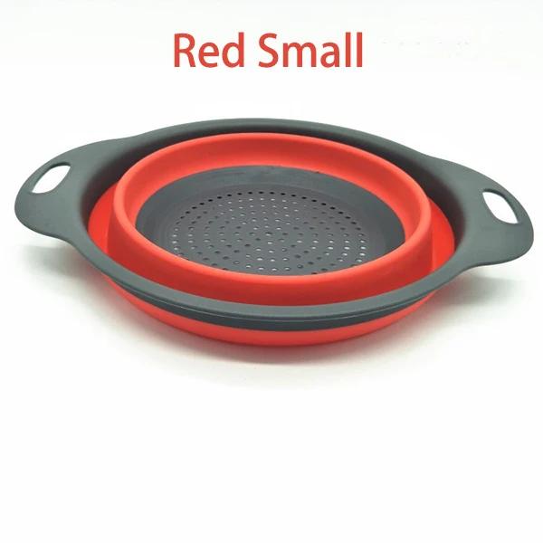 Collapsible Drainer with Handle, Foldable Silicone Colander, Fruit and Vegetable Washing Basket, Kitchen Tools Strainer
