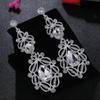 Bridal Earrings, Alloy Metal Luxury Droplet Earrings, Glass Diamond Stud Earrings