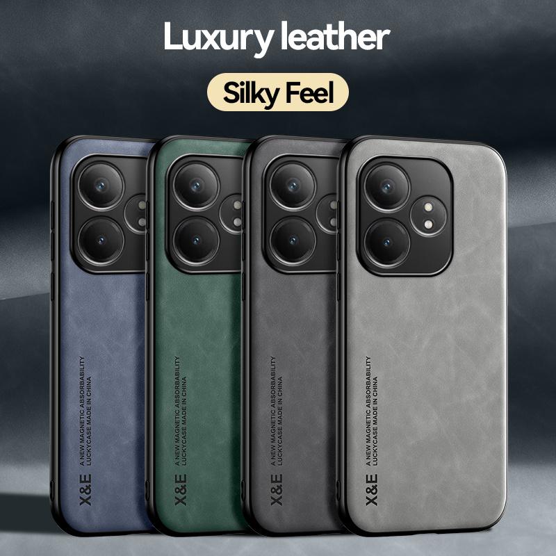 Funda For Realme GT Neo6 SE Car Magnetic Holder Leather Phone Case For Realme GT Neo 6 6SE 6T GT6 T Shockproof Frame Back Cover