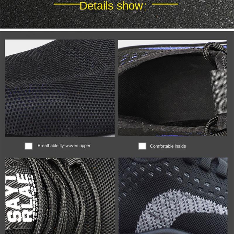 Oulylan Comfort Steel Toe Safety Footwear Male Anti-Smash Durable Work Protection Sneakers Summer Light Breathable Labor Shoes